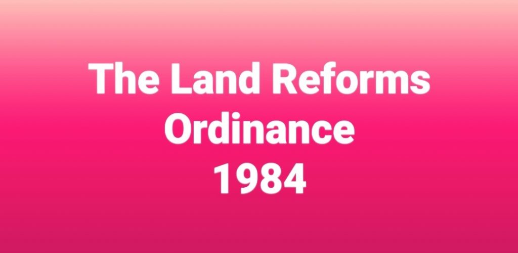 The Land Reforms Ordinance