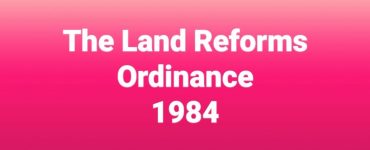 The Land Reforms Ordinance